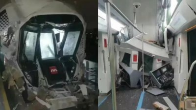 传西安地铁试车发生事故　车头撞烂严重损毁酿伤亡